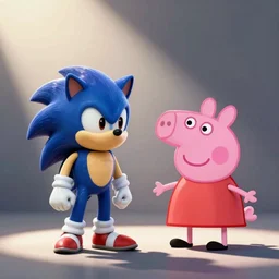 sonic and peppa pig crossover, cartoon network stillframe, hd,