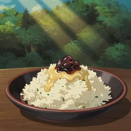 a delicious beautiful dish of food, studio ghibli, miyazaki, anime