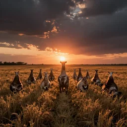 endless field of dicks at sunset going beyond the horizon, cinematic style, atmospheric