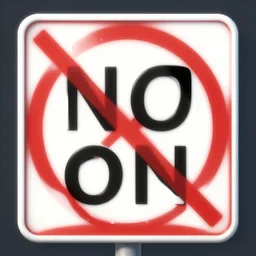 a sign with the word no on it