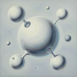 surreal gouache painting, yoshitaka amano, ruan jia, conrad roset, kilian eng, balls, bubbles, orbs, spheres, incredibly detailed, of floating molecules and a mannequin artist holding an icosahedron with stars, clouds, and rainbows in the background, retrowave, modular patterned mechanical costume headpiece, artstation
