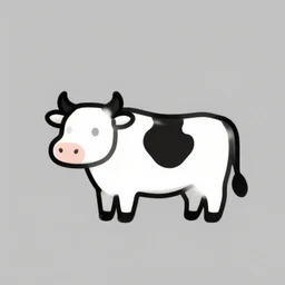 minimalistic vector drawing of a hell cow