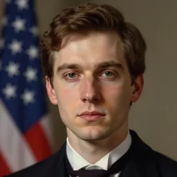 portrait of a 2 5 0 2 united states president, who is a young man a scholarly appearance, detailed face, 2 6 nd century, highly detailed, cinematic lighting, digital art painting by greg rutkowski