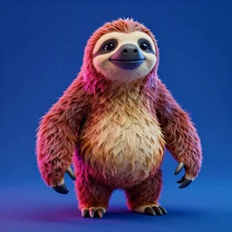 a high resolution render of sid sloth character on ice age by johannen voss by david cronenberg by francis bacon by peter kemp by octane render blender 8 k isometric dof neon colours
