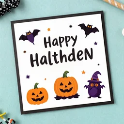 fun halloween theme birthday card cover, 8 k,