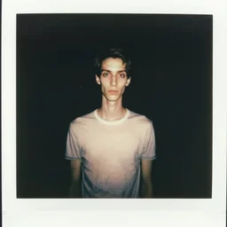 a found polaroid photograph of slenderman, night
