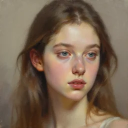 closeup oil painting of Dafne keen, digital art, 4k resolution