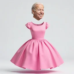 beautiful pink dress with joe biden's head floating above the dress