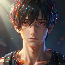 photorealistic dramatic liquids anime people render, detailed face, colorful, atmosphere cinematic, by wlop, by ilyu kuvshinov, soft shadows, concept art, super detailed, vfx, houdini, 8 k, super realistic, ufotable studio art style, global illumination, trending in pixiv, dramatic color, ray tracing, god rays