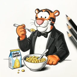 The Artwork of R. Crumb and his Cheap Suit Tony the Tiger selling cornflakes, pencil and colored marker artwork, trailer-trash lifestyle