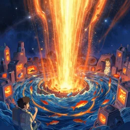 1 0 0 0 0 gpus heating the ocean and boiling the fishes by dan mumford, yusuke murata, makoto shinkai, ross tran, cosmic, heavenly, god rays, intricate detail, cinematic, cel shaded, unreal engine, featured on artstation, pixiv