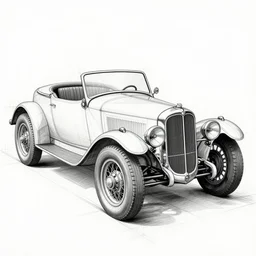 blueprints of an ancient automobile, highly detailed pencil sketch