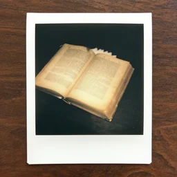 old polaroid of an ancient book
