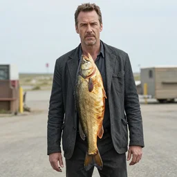 laurence fishburne dressed as a burnt fish