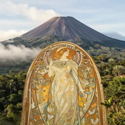 costa rica volcanos, ultra detail, professionally retouched, soft lighting, wide angle, 8 k high definition, intricate, elegant, art by hummingfluff, alphonse mucha, steve mccurry, machiej kuciara
