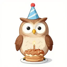 ( ( ( shy guy ) ) ) by jean baptiste monge!!!! birthday owl in a party hat