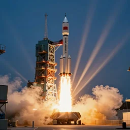 a banana rocket launched from the launch pad at wenchang space launch site in hainan, china