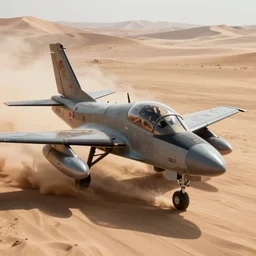 a gritty hyperdetailed photorealistic f - 1 8 hornet ground attack aircraft flying low in the desert with dust being kicked up in its wake, volumetric lighting, cinematic framing, cinematic lighting, cinematic shadows, in the style of top gun maverick