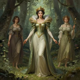 full body forest queen akimbo portrait highly detailed, digital painting, artstation, concept art, smooth and sharp focus, illustration, art by tian zi and wlop and alphonse mucha