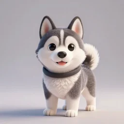 3d render of a cute husky dog, digital art, unreal engine 5