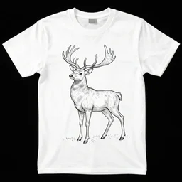 mystic deer line art, graphic tees