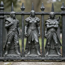 3 d scupt of a cemetary ironwork fence, league of legends