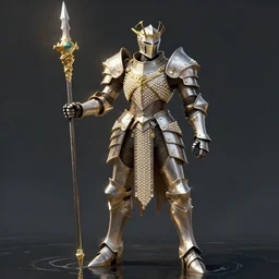 king knight in modular armor, wielding a magical lance, full body heroic pose. dark water, solarpunk, pearl armor, futuristic fantasy, highly detailed, digital painting, trending on art station, concept art, sharp focus, edge light on armor, golden hour, rembrandt, illustration, art by artgerm and nixeu and greg rutkowski and magali villeneuve.