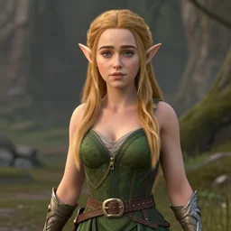 emilia clarke as an elf ultrarealistic, 4 k, real engine 5
