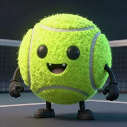 a tennis ball monster, tennis ball, dark, chalky, Halloween, digital art, fantasy, magic, trending on artstation, ultra detailed, professional illustration by Basil Gogos
