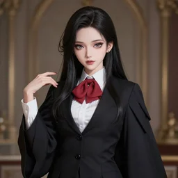the portrait of the lawful evil sorceress lawyer as an absurdly beautiful, graceful, elegant, sophisticated, anime teen, an ultrafine hyperdetailed illustration by kim jung gi, irakli nadar, intricate linework, bright colors, octopath traveler, final fantasy, unreal engine 5 highly rendered, global illumination, radiant light, detailed and intricate environment
