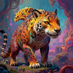 A psychedelic portrait of coatl ziraj the hunter , vibrant color scheme, highly detailed, in the style of romanticism, cinematic, artstation, Moebius, Greg rutkowski futurism, no blur, 4k resolution, sharp ages, ultra detailed, style of John Berkey, Norman Rockwell, Hans Thoma, Ivan Shishkin, Tyler Edlin, Thomas Kinkad