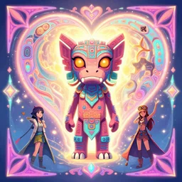 totem animal totem aztek greeble tribal style fanart ornate fantasy heartstone ankama gta5 cover style official behance hd artstation by Jesper Ejsing, by RHADS, Makoto Shinkai and Lois van baarle, ilya kuvshinov, rossdraws totem color pastel vibrant  radiating a glowing aura