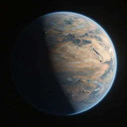 complex planet, seen from outer space, painted by andreas rocha