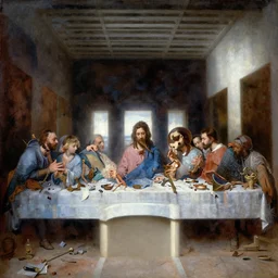 the last supper in bishop hill colony farm by olof krans oil on board