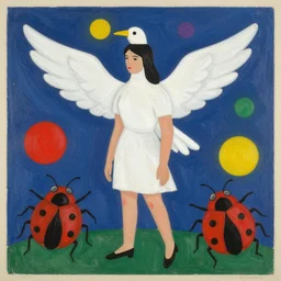 🦩🪐🐞👩🏻🦳, lowbrow, 8 k, matte painting, in the style of kandinsky,