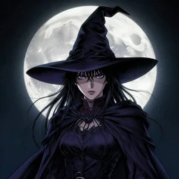 book cover art, detailed close-up camera view of a witch in front of the full big moon, dramatic lighting, cinematic, establishing shot, extremely high detail, photo realistic, cinematic lighting, intricate line drawings, by Yoshitaka Amano, Ruan Jia, Kentaro Miura, Artgerm, post processed, concept art, artstation, matte painting, style by eddie mendoza, raphael lacoste, alex ross