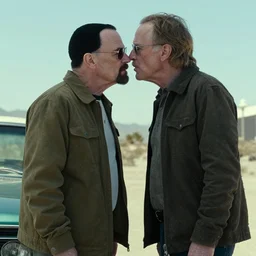 Hank Schrader making out with Mike Ehrmantraut, still from Breaking Bad