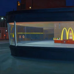 “ nighthawks by edward hopper, but it mcdonald's
