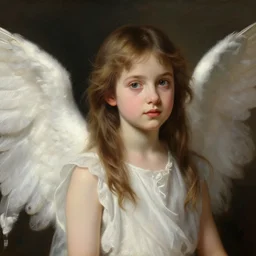 a portrait of a beautiful teen angel, realistic painting, classical painting, high definition, digital art, matte painting, very detailed, realistic