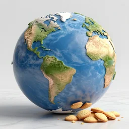A giant cutting the earth in tiny pieces to bake as cookies, beautiful, marble, stunning, amazing, ultra detailed