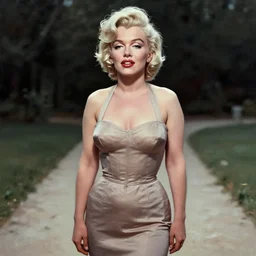 marilyn monroe detailed full clothing, half body shot, arms down, path traced, highly detailed, high quality, digital painting, alena aenami, arnold bocklin, tom bagshaw