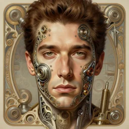 symmetry!! antonio banderas, machine parts embedded into face, intricate, elegant, highly detailed, digital painting, artstation, concept art, smooth, sharp focus, illustration, art by artgerm and greg rutkowski and alphonse mucha, 8 k