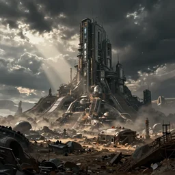 a biopunk wasteland, scifi, by greg rutkowski, epic, cinematic