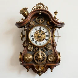 steampunk cuckoo clock highly detailed
