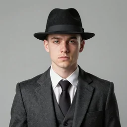 HD, symbolic portrait of the gambling scot, a young clean shaven scottish gambler wearing a fedora, modern fashion sense