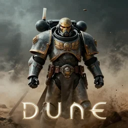 dune movie fan art poster, high detail, soft light, warhammer, cinematic, high resolution, concept art, dark atmosphere, fog, trending, stunning shot