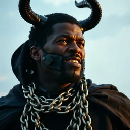 film still of jamie foxx as spawn in the new spawn movie, giant chains, large cape, 8 k