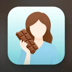 iphone app icon of mother holding a chocolate bar,