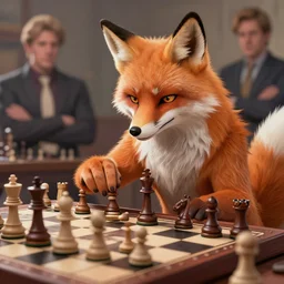fox fursona chess prodigy playing chess, intricate artwork by artgerm, greg rutkowski, and kilian eng, digital illustration, hyper detailed, super sharp, crisp, depth of field, aperture f 1. 2