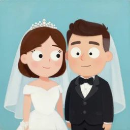 beautiful painting, wedding couple as gravity falls, by alex hirsch, cartoon, coherent symmetrical faces